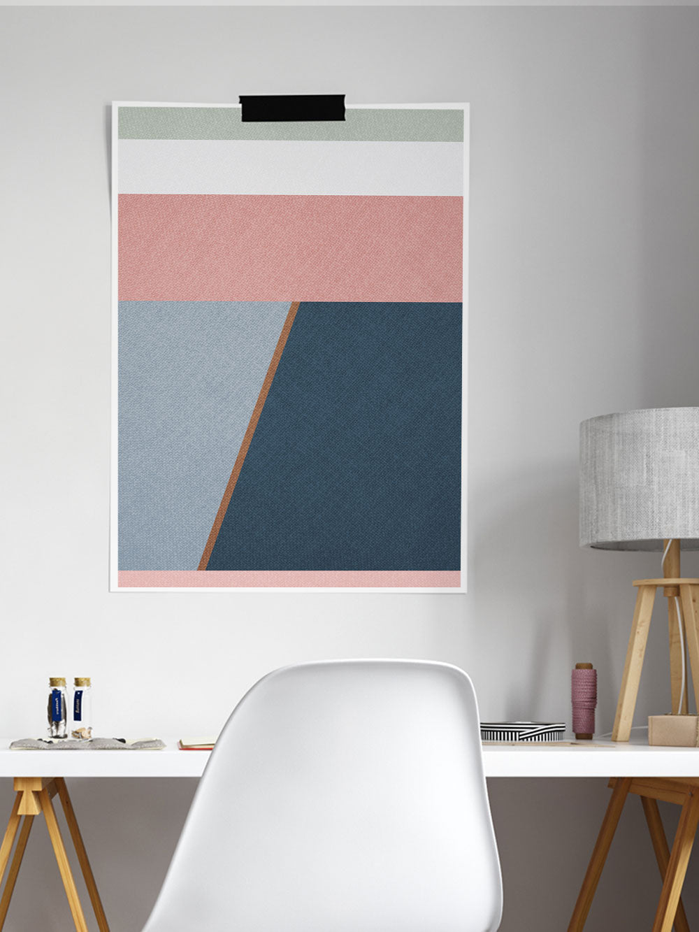 Calm Neutral Abstract Art Print