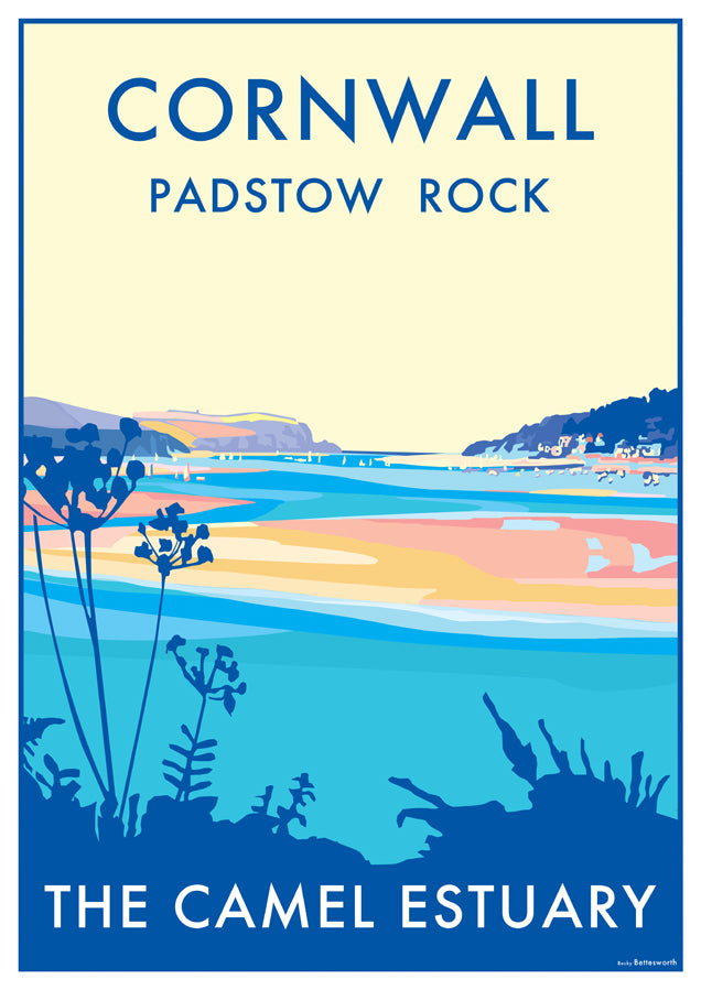 Cornwall Camel Estuary Vintage Travel Poster Print