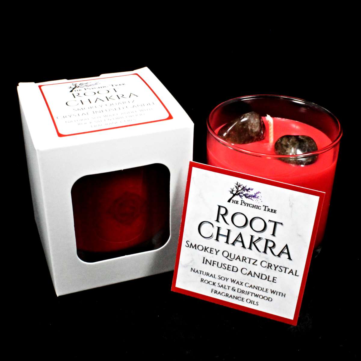 Root Chakra Crystal Infused Scented Candle