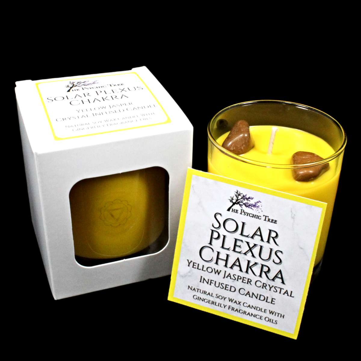 Solar Plexus Chakra Crystal Infused Scented Candle