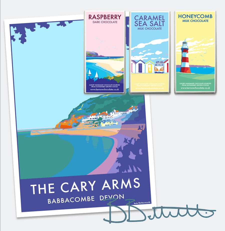 Vintage Seaside Art Chocolate Gift Set