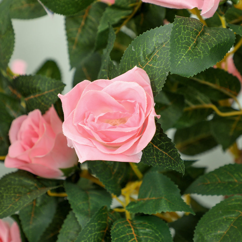 Set of 2 Artificial Rose Trees in Pink 110cm