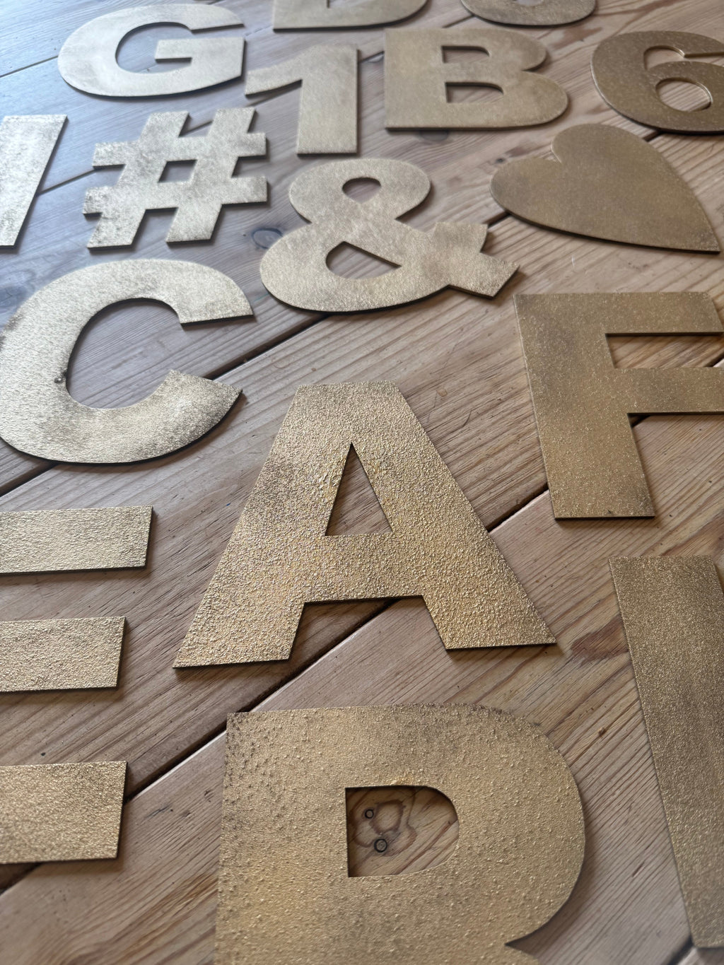 Rustic Gold Metal Letters 12 inch and 5 inch