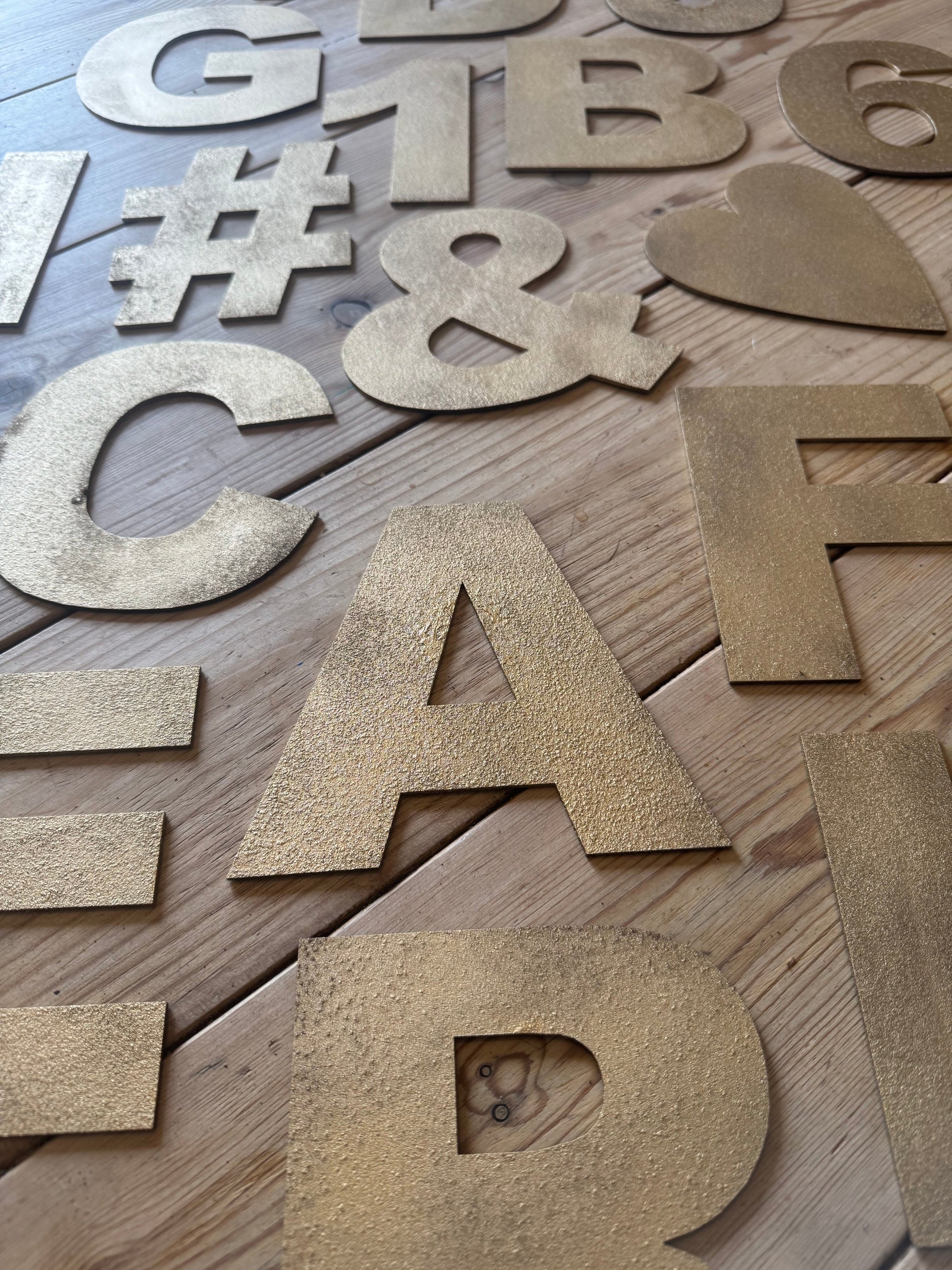 Rustic Gold Metal Letters 12 inch and 5 inch