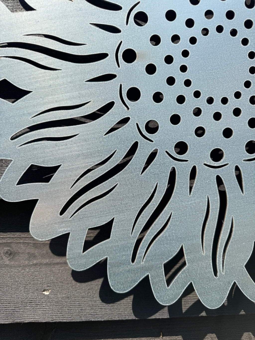 Large Galvanized Steel Sunflower Garden Decoration 55cm