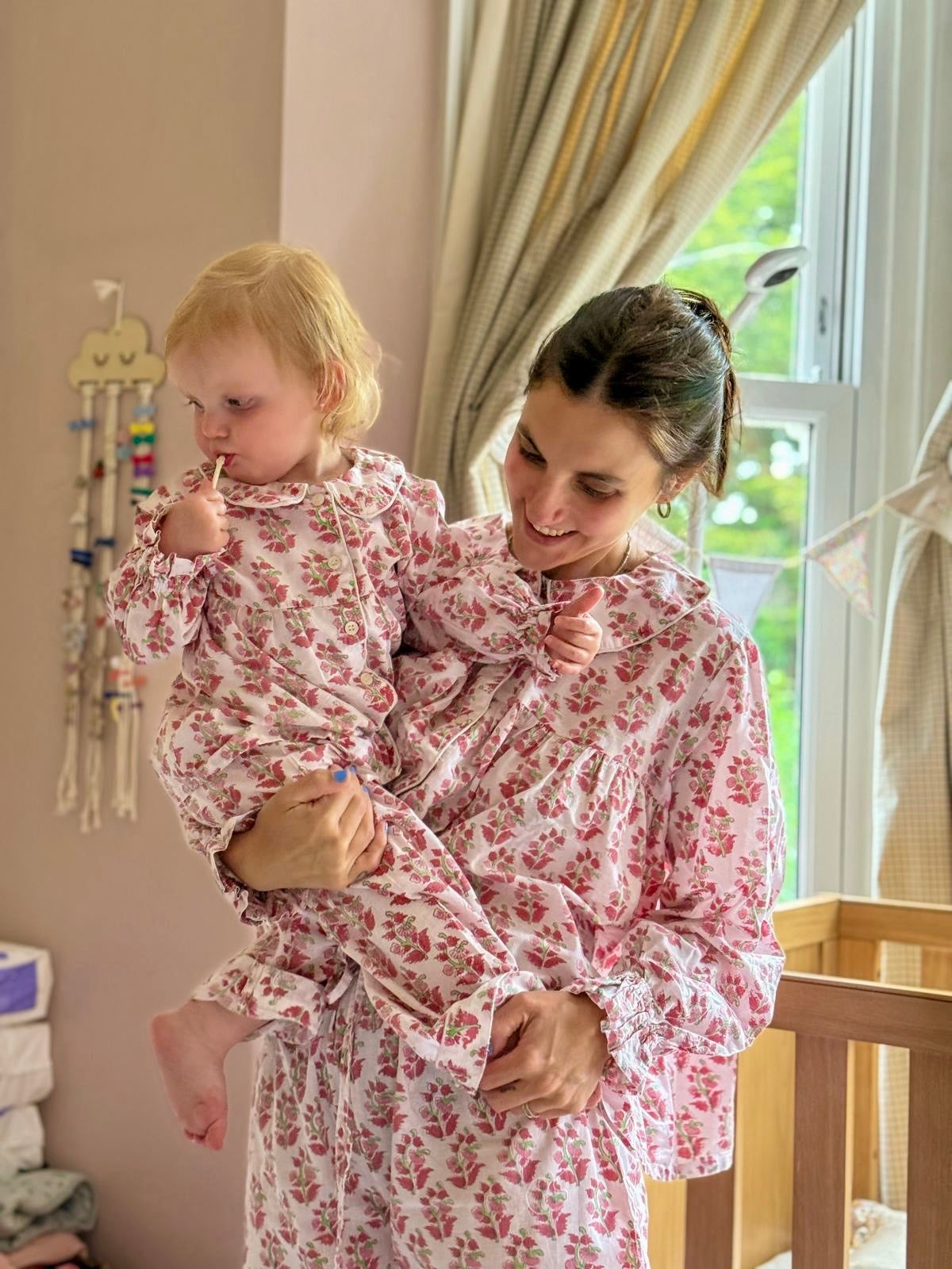 Inca Red Kids Pyjamas with Floral Print