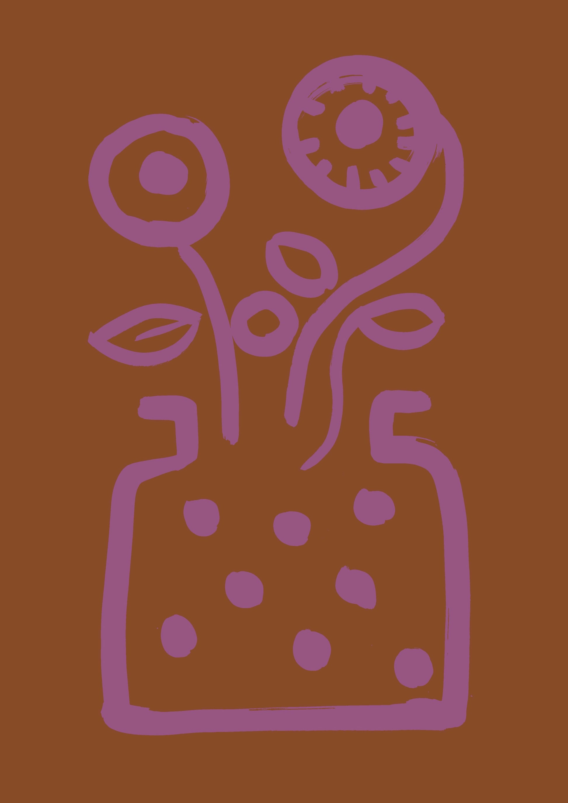 Vase No 2 Print Terracotta Pink