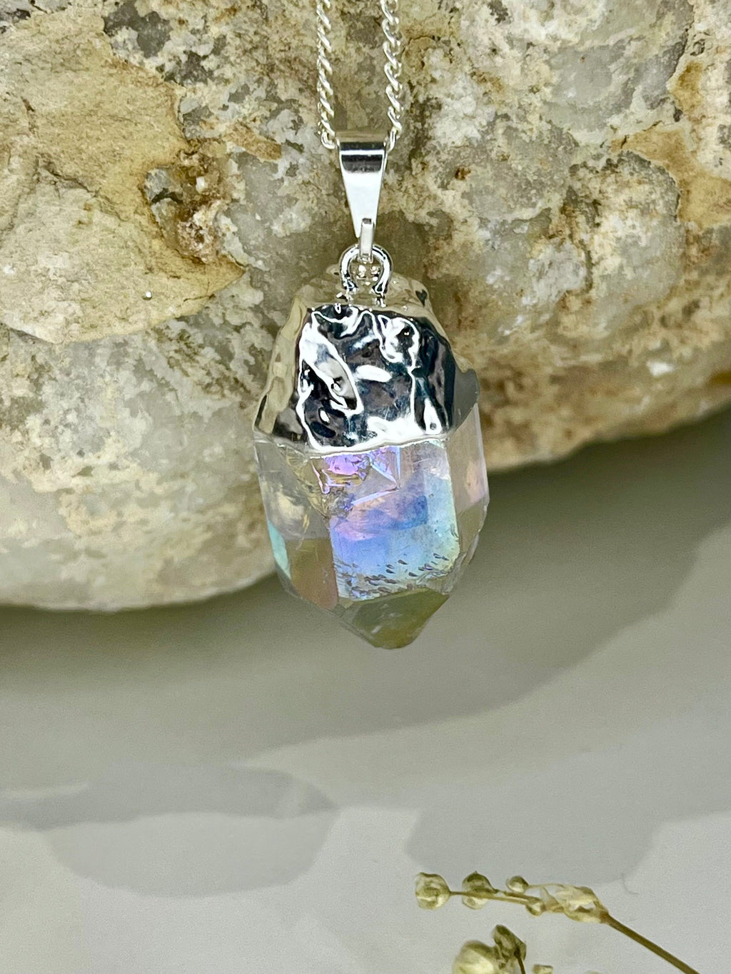 Aura Quartz Point Necklace