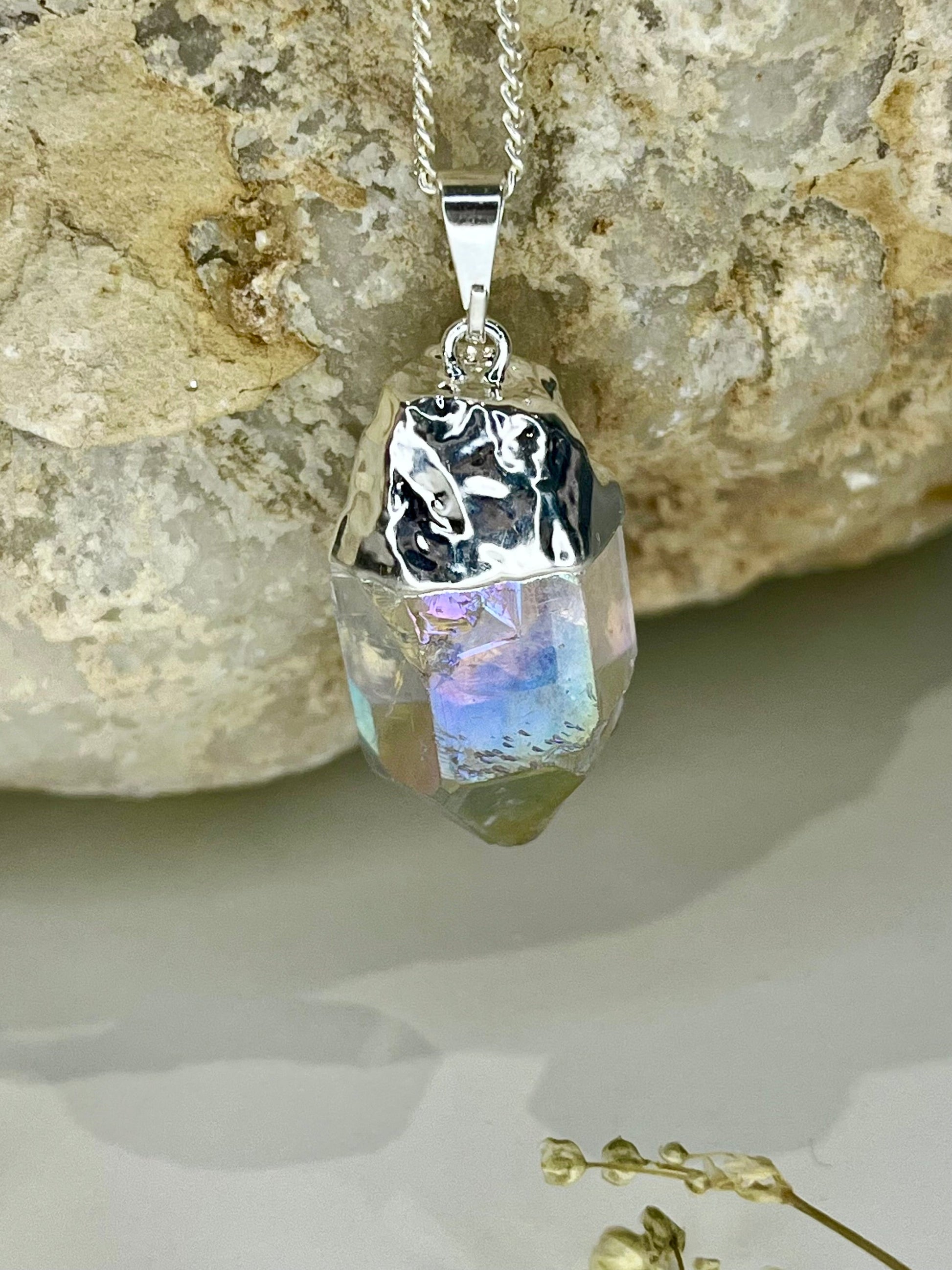 Aura Quartz Point Necklace