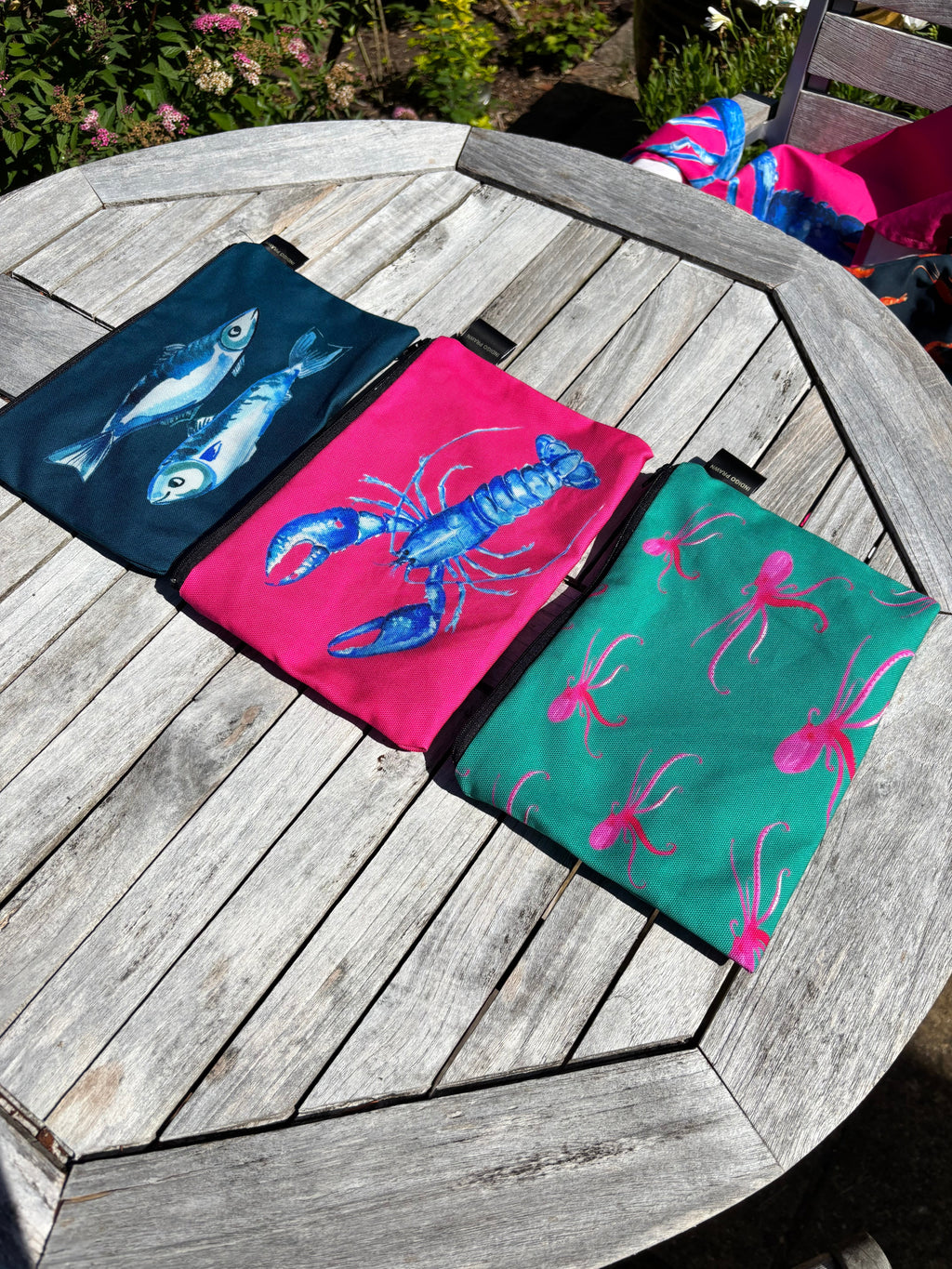 Waterproof Zipper Pouches with Vibrant Designs