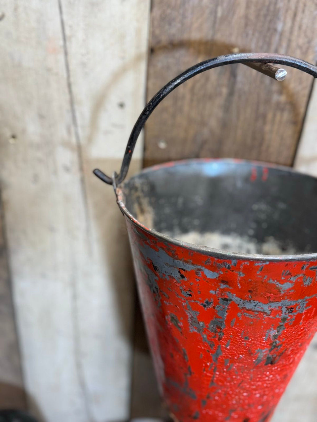 Vintage Galvanised Hanging Fire Bucket Plant Pot Planter