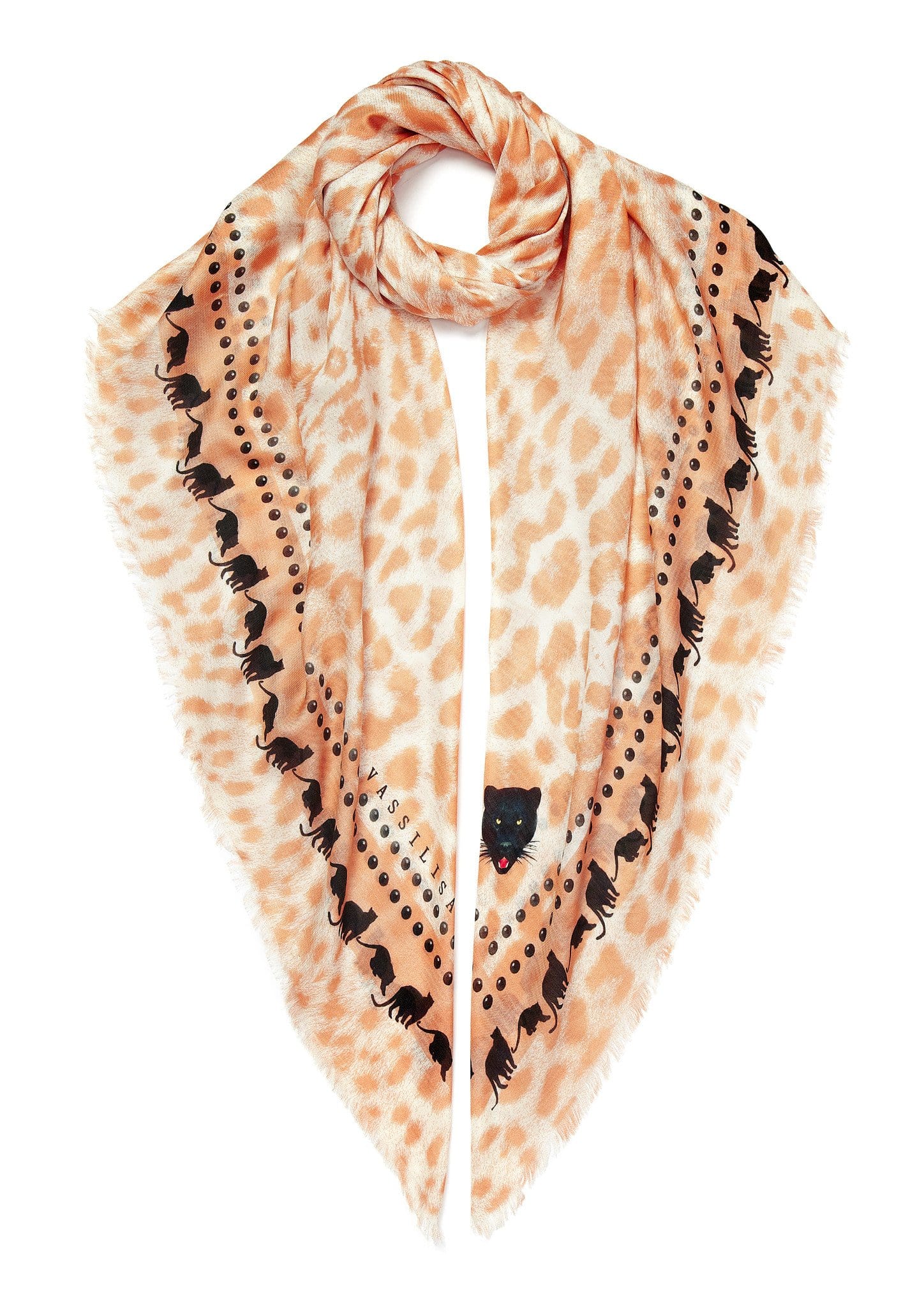 Leopard Print Scarf in Beige