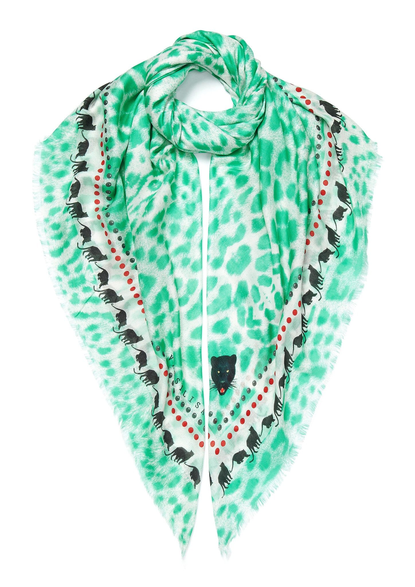 Leopard Print Scarf in Turquoise