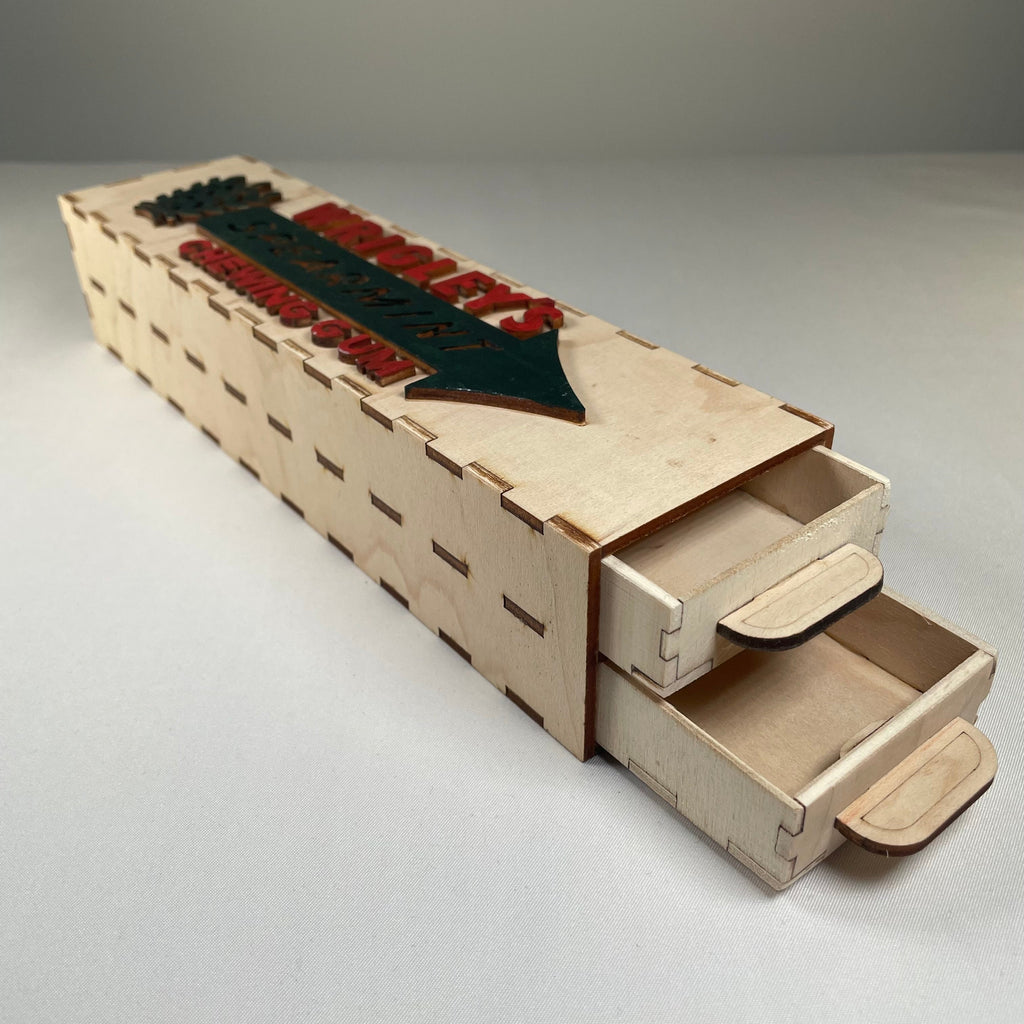 Vintage Wrigley's Gum Box Model with Sliding Drawers