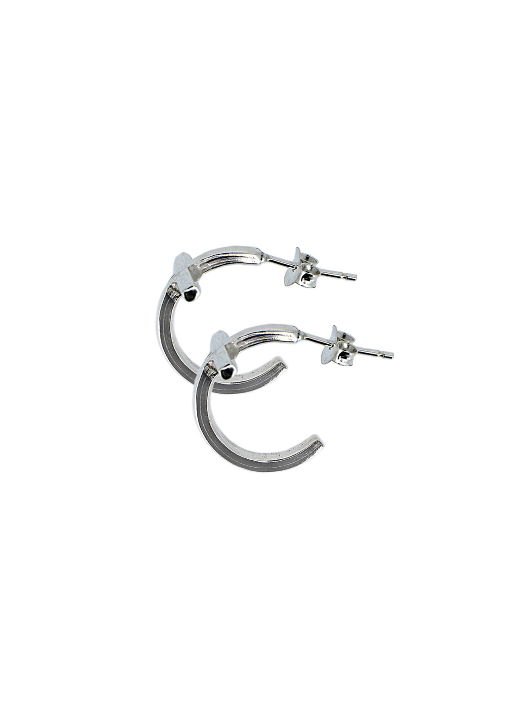 Cross Hoop Earrings in Sterling Silver