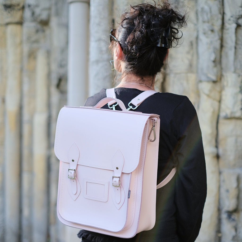 Handmade Leather City Backpack Cherry Blossom