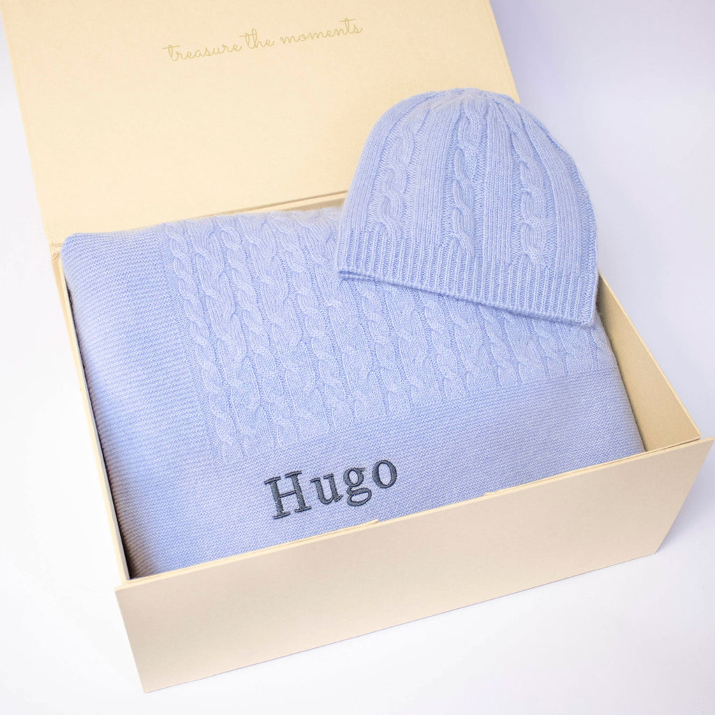 Classic Cashmere Baby Gift Set in Cornflower Blue