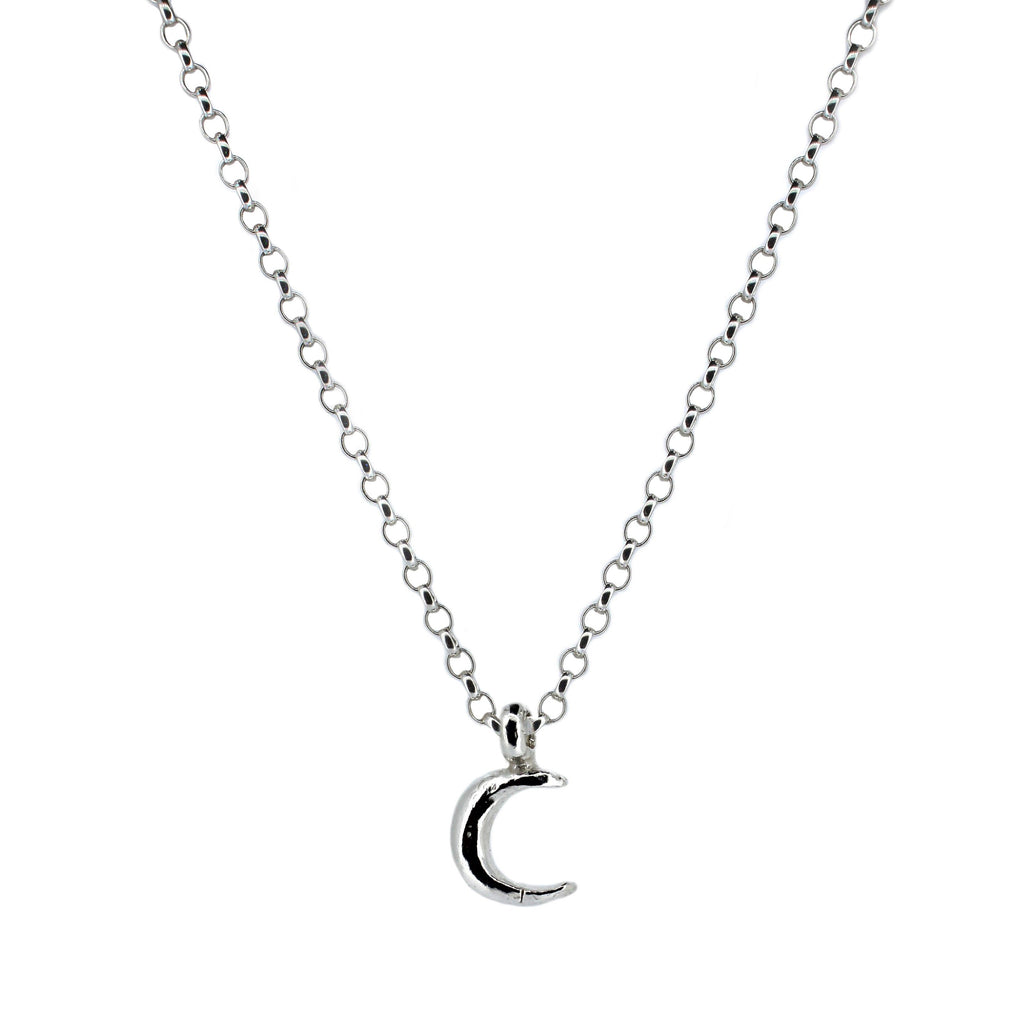 Crescent Moon Necklace in Sterling Silver