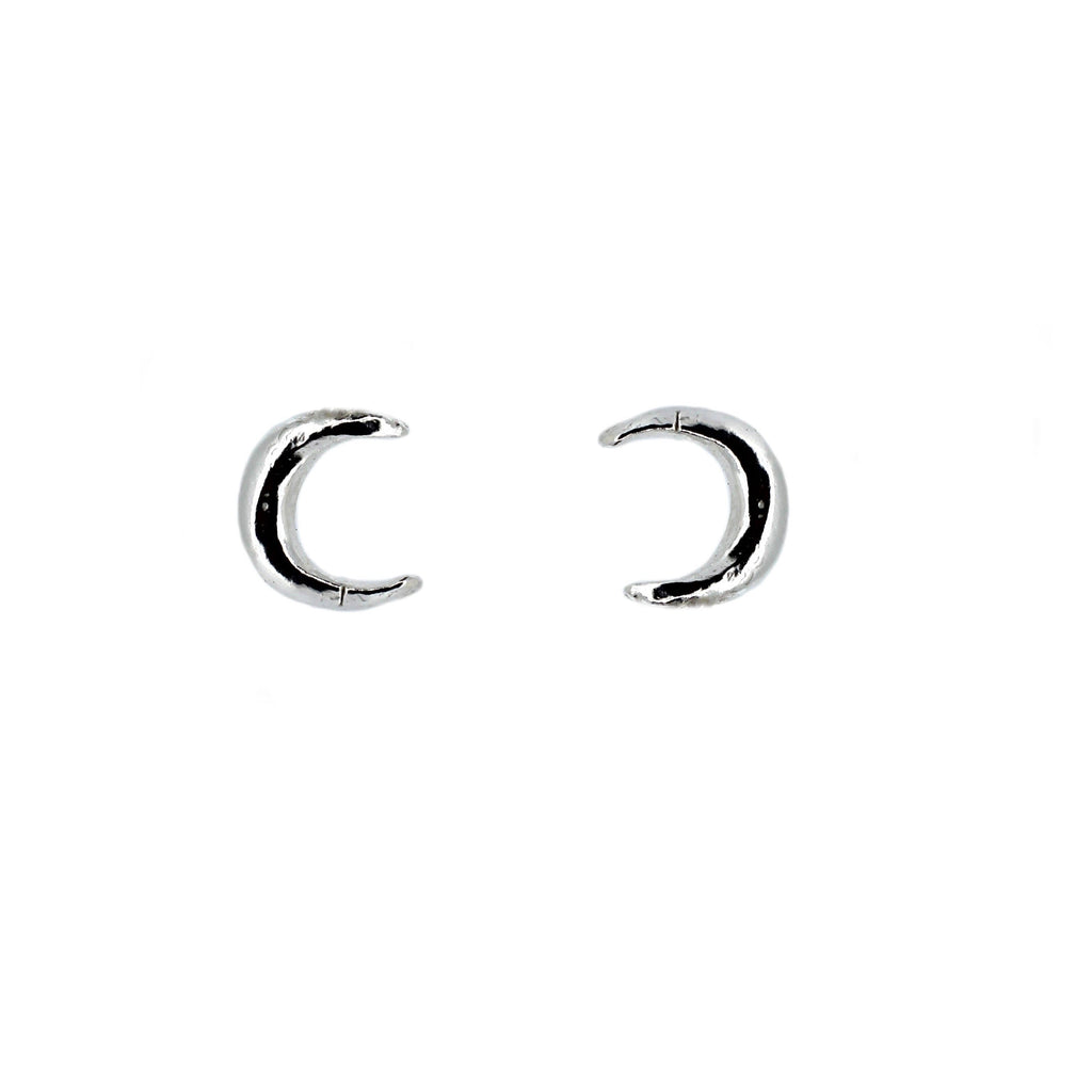 Crescent Moon Sterling Silver Studs