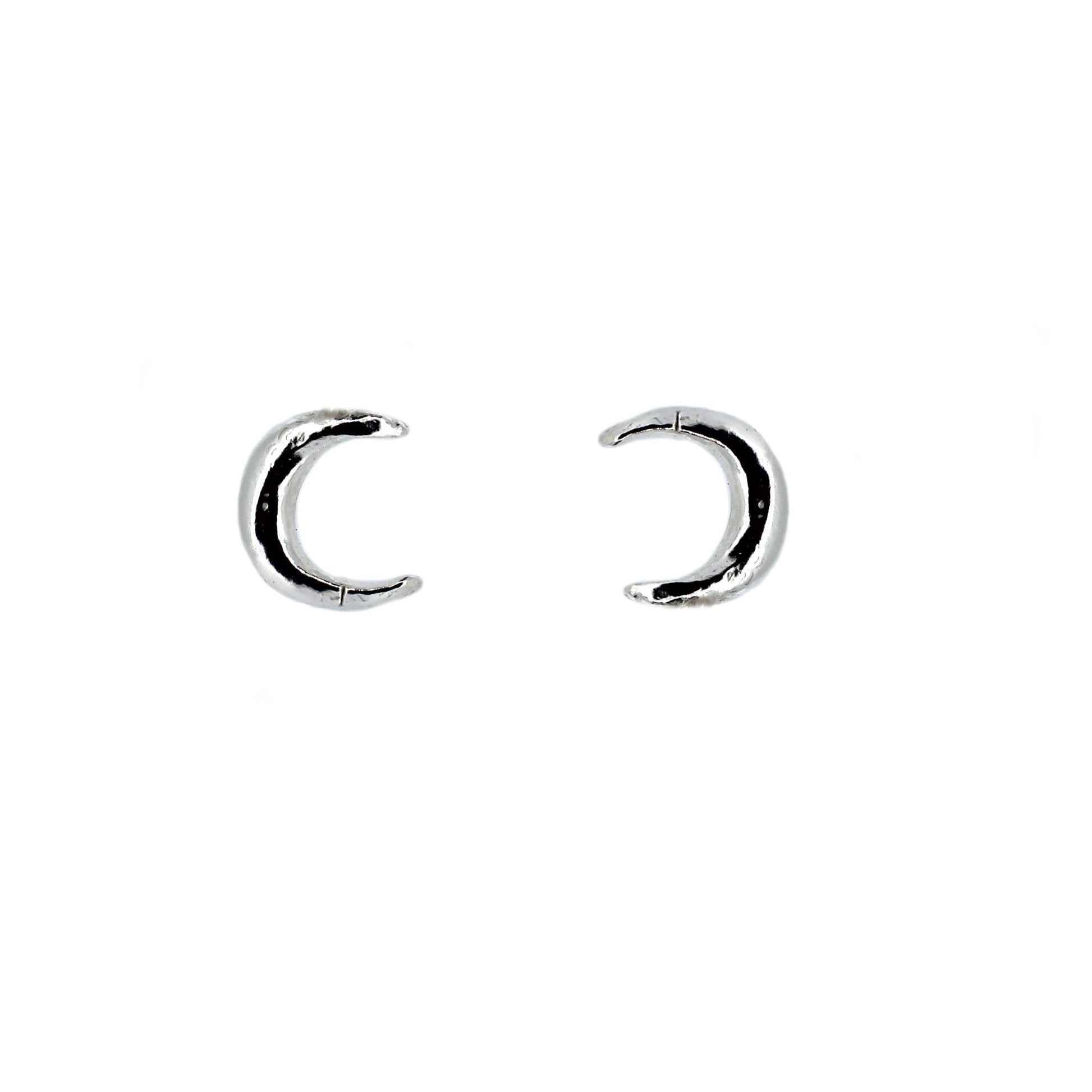 Crescent Moon Sterling Silver Studs