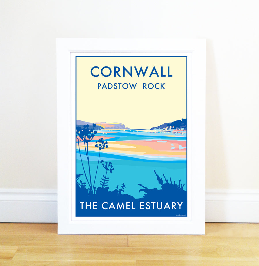 Cornwall Camel Estuary Vintage Travel Poster Print