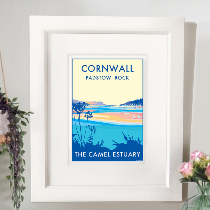 Cornwall Camel Estuary Vintage Travel Poster Print