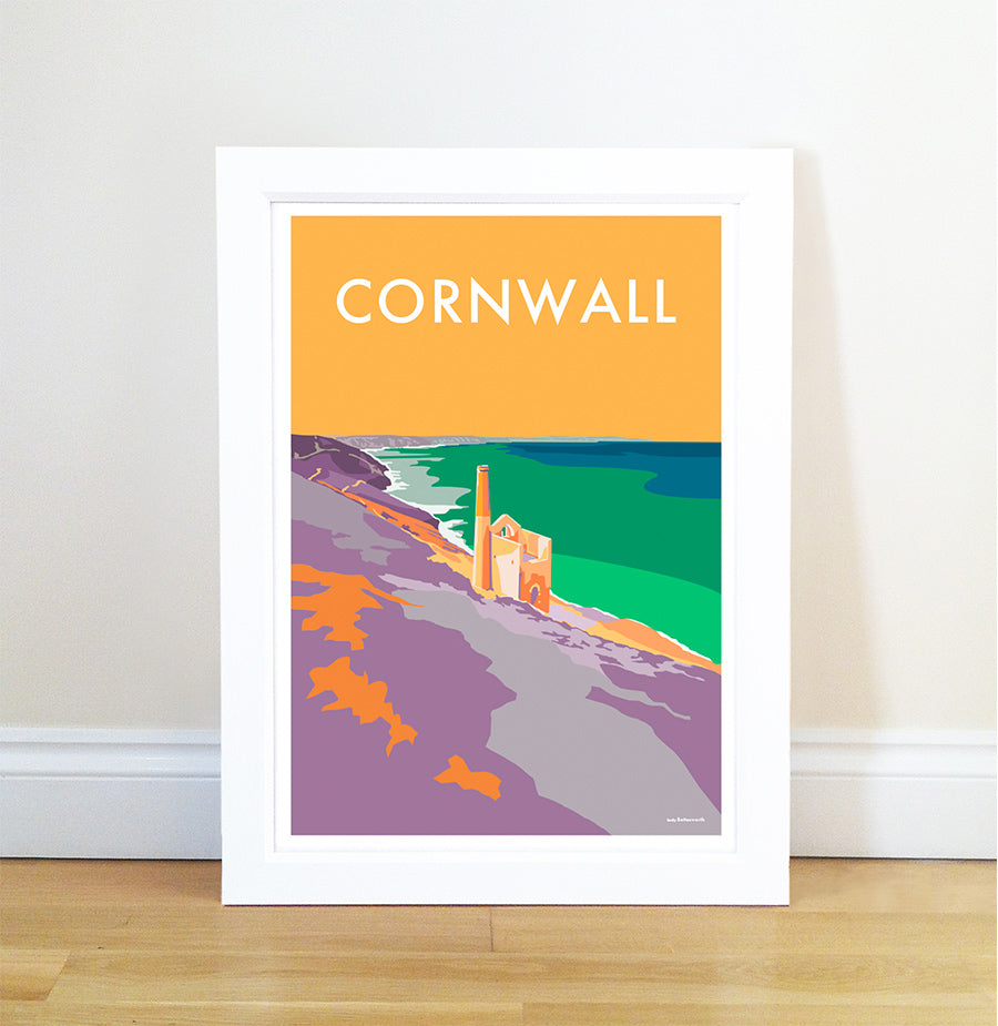Cornwall Tin Mines Vintage Seaside Print