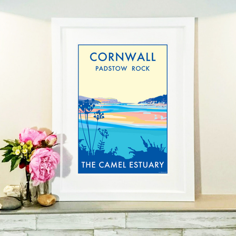 Cornwall Camel Estuary Vintage Travel Poster Print