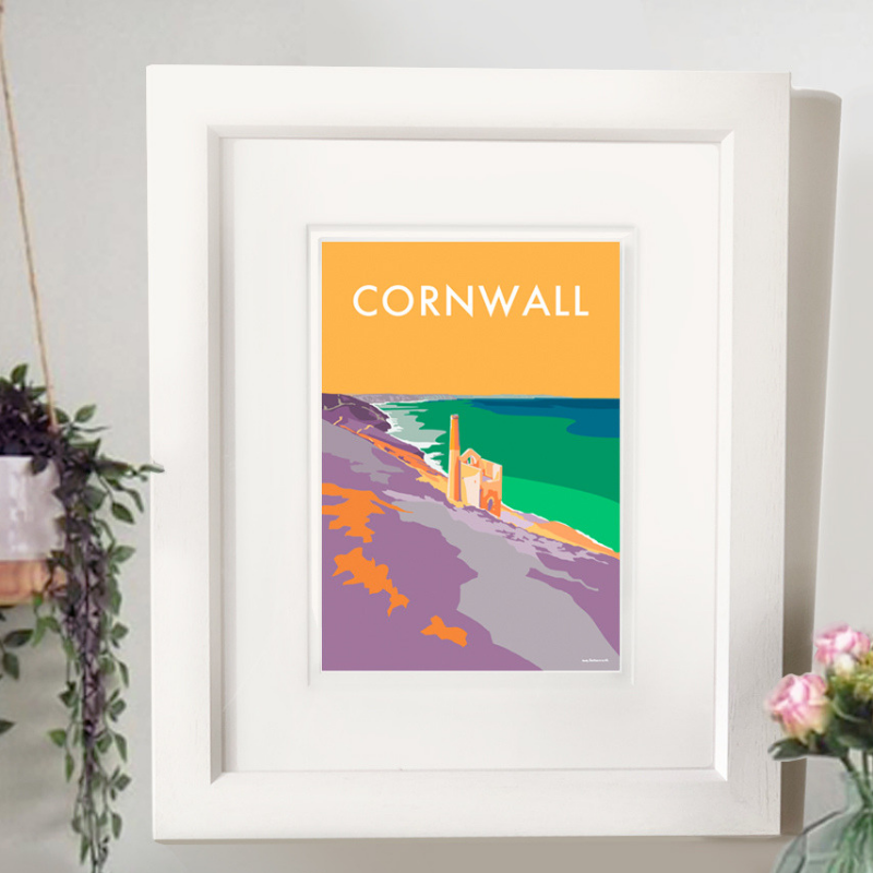 Cornwall Tin Mines Vintage Seaside Print