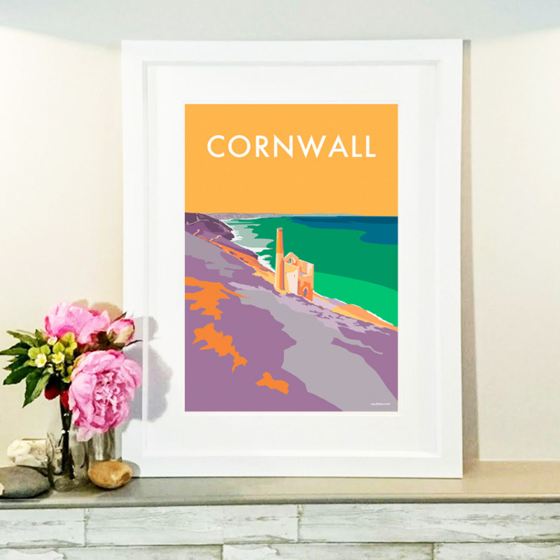 Cornwall Tin Mines Vintage Seaside Print