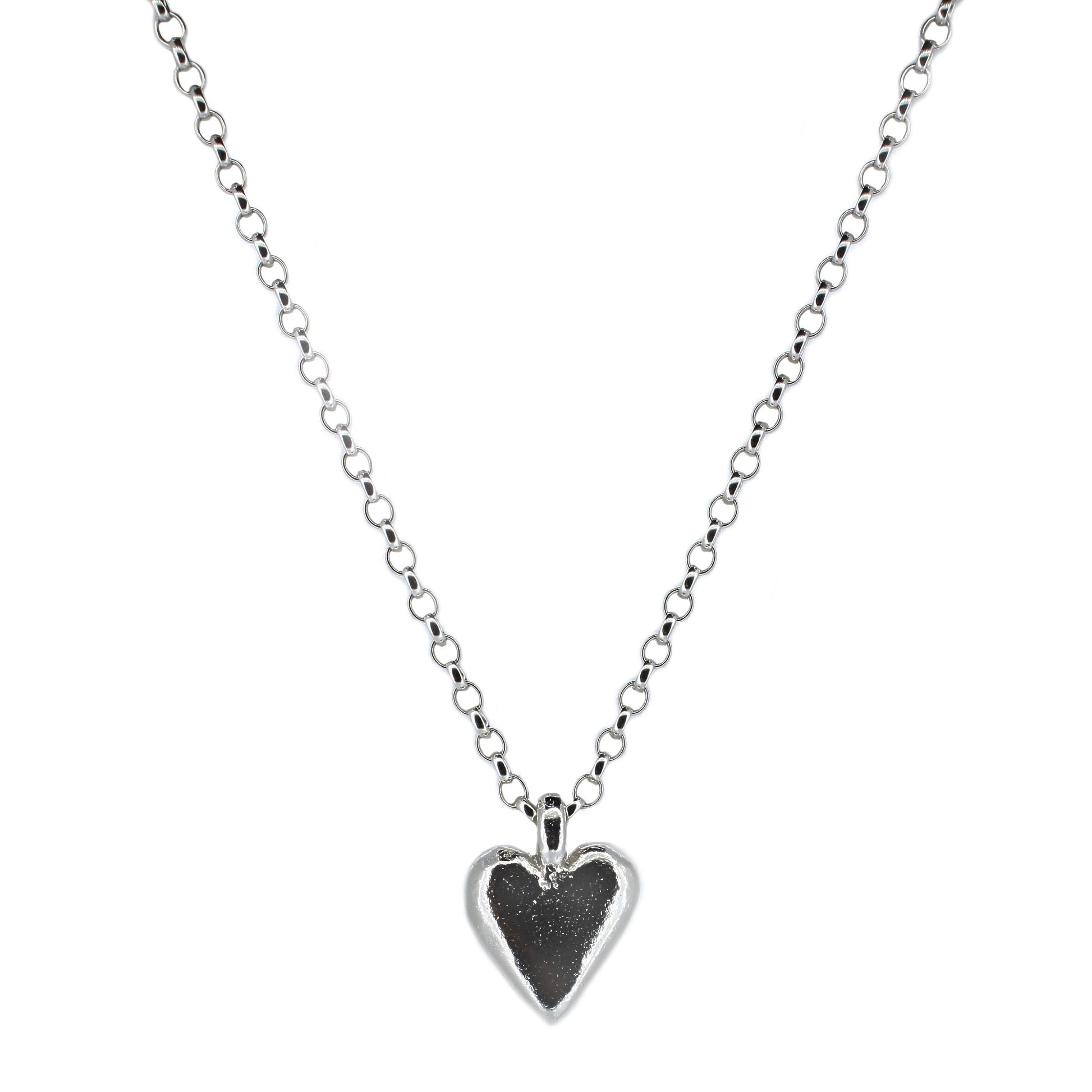 Large Sterling Silver Heart Necklace