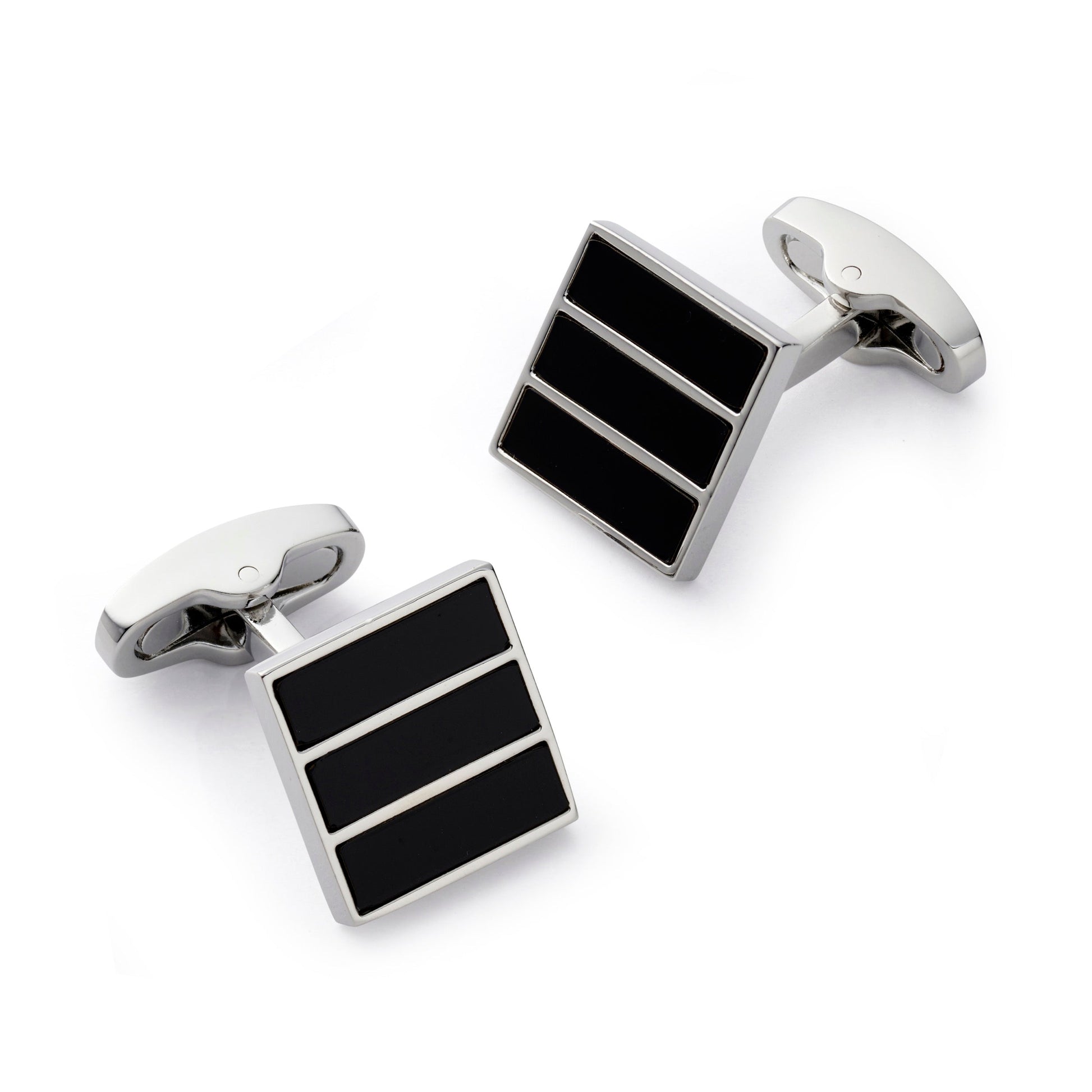 Triptych Cufflinks in Onyx