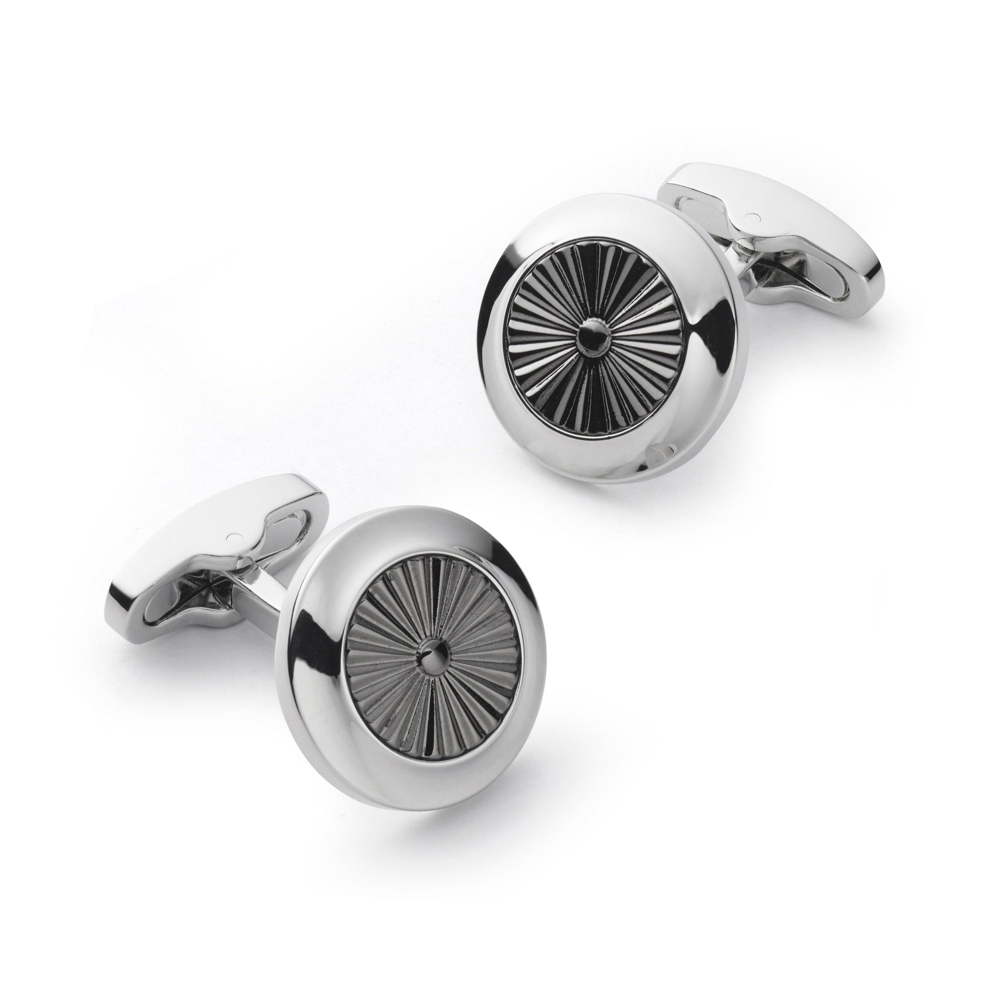 Turbine Cufflinks in Gun Metal