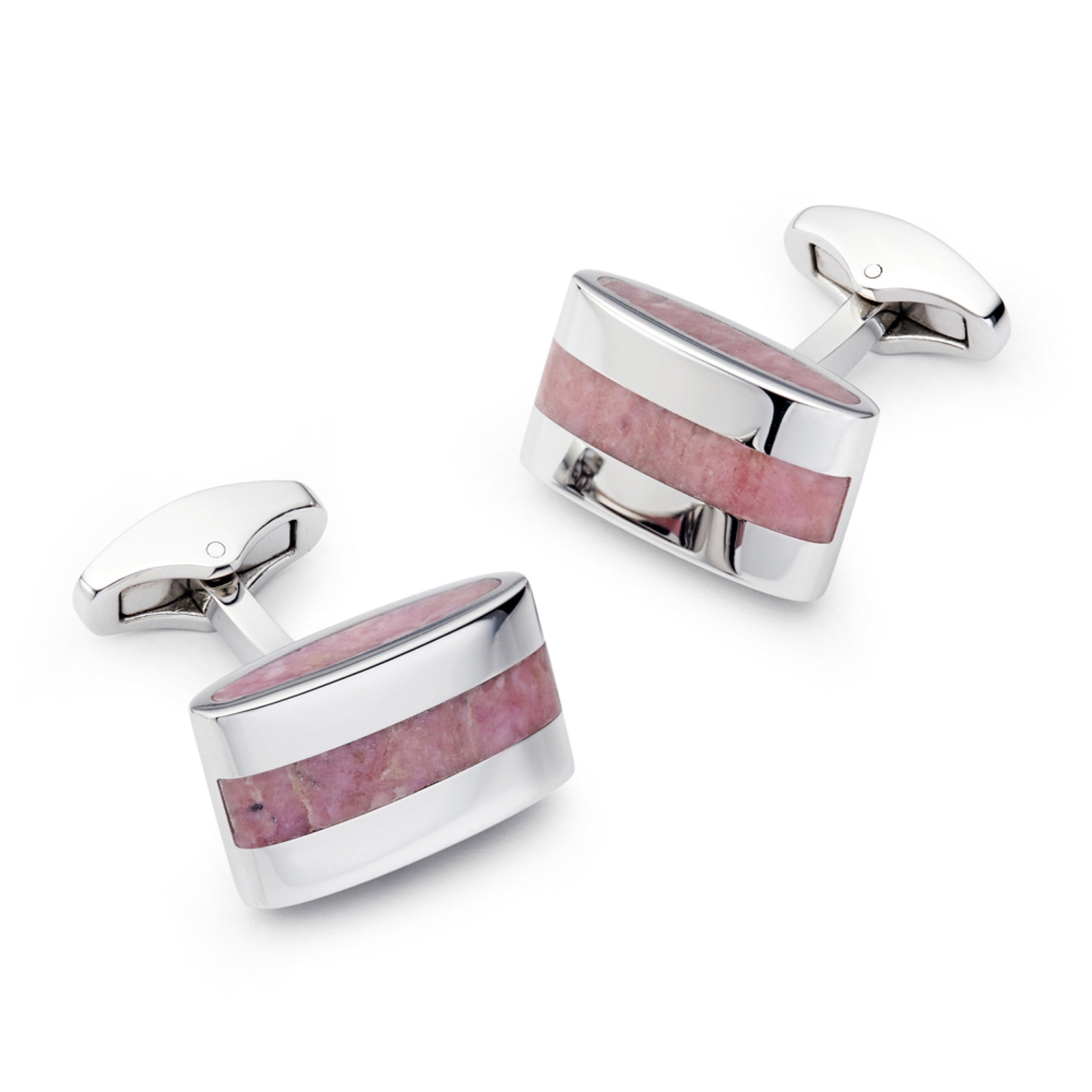 Rhodochrosite Silver Cufflinks