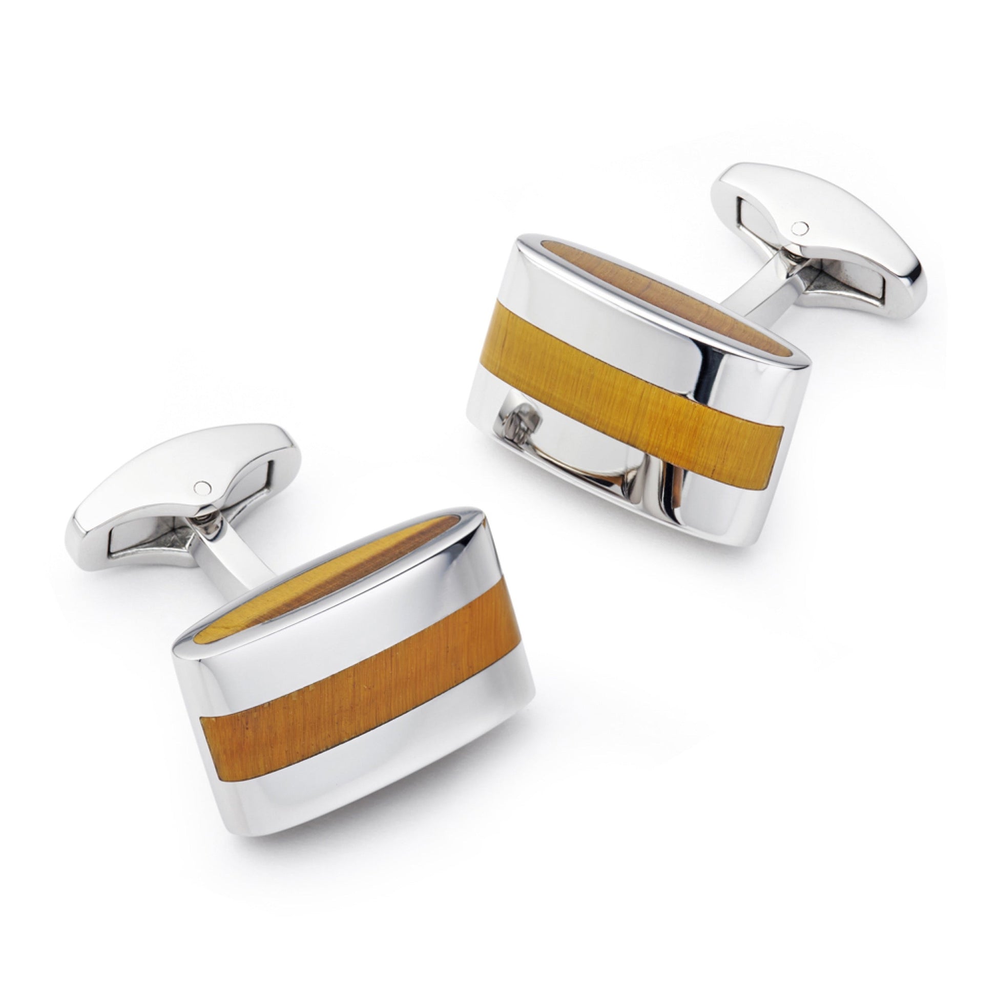 Tiger Eye Silver Cufflinks