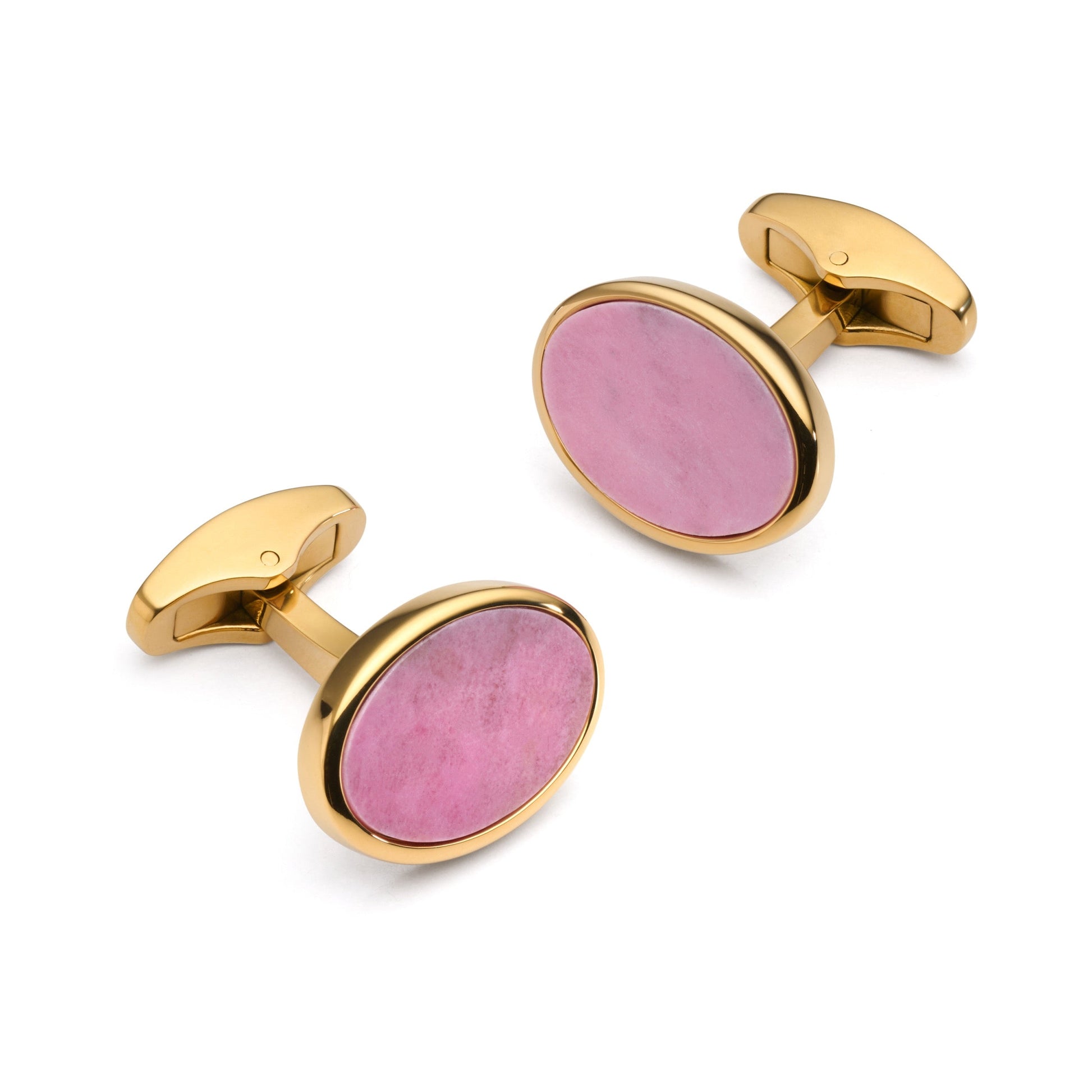 Rhodochrosite Cufflinks in Gold