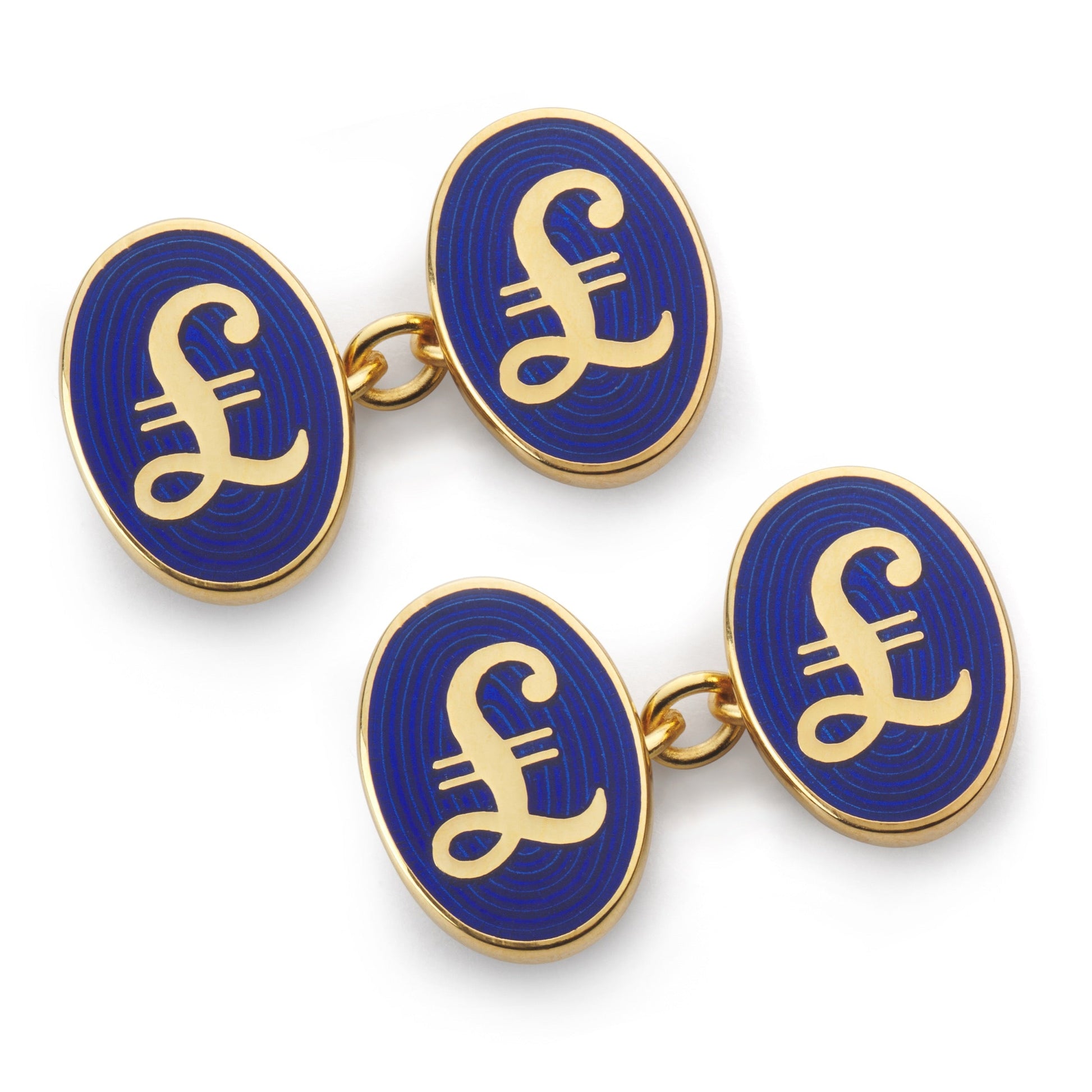 Blue and Gold Chain Cufflinks