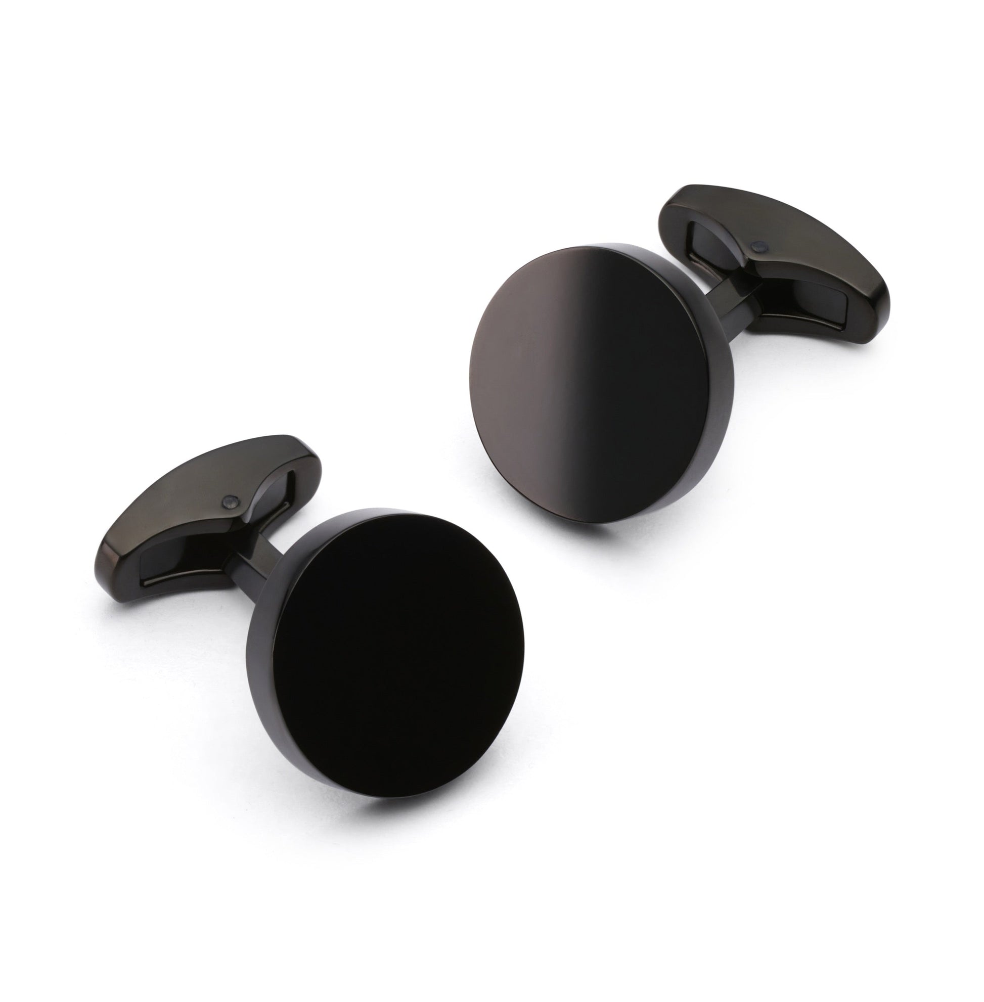 Round Gun Metal Cufflinks