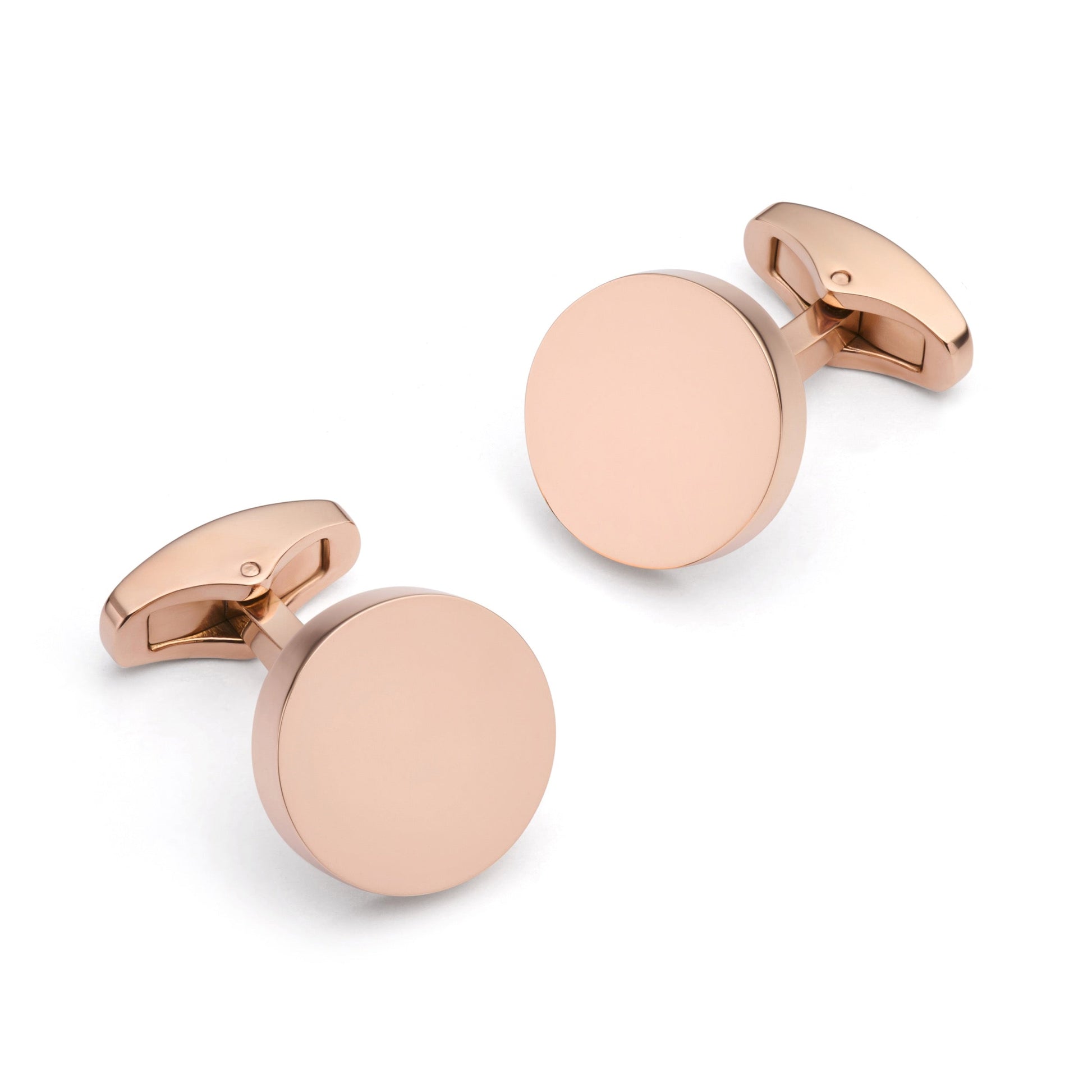 Round Rose Gold Cufflinks