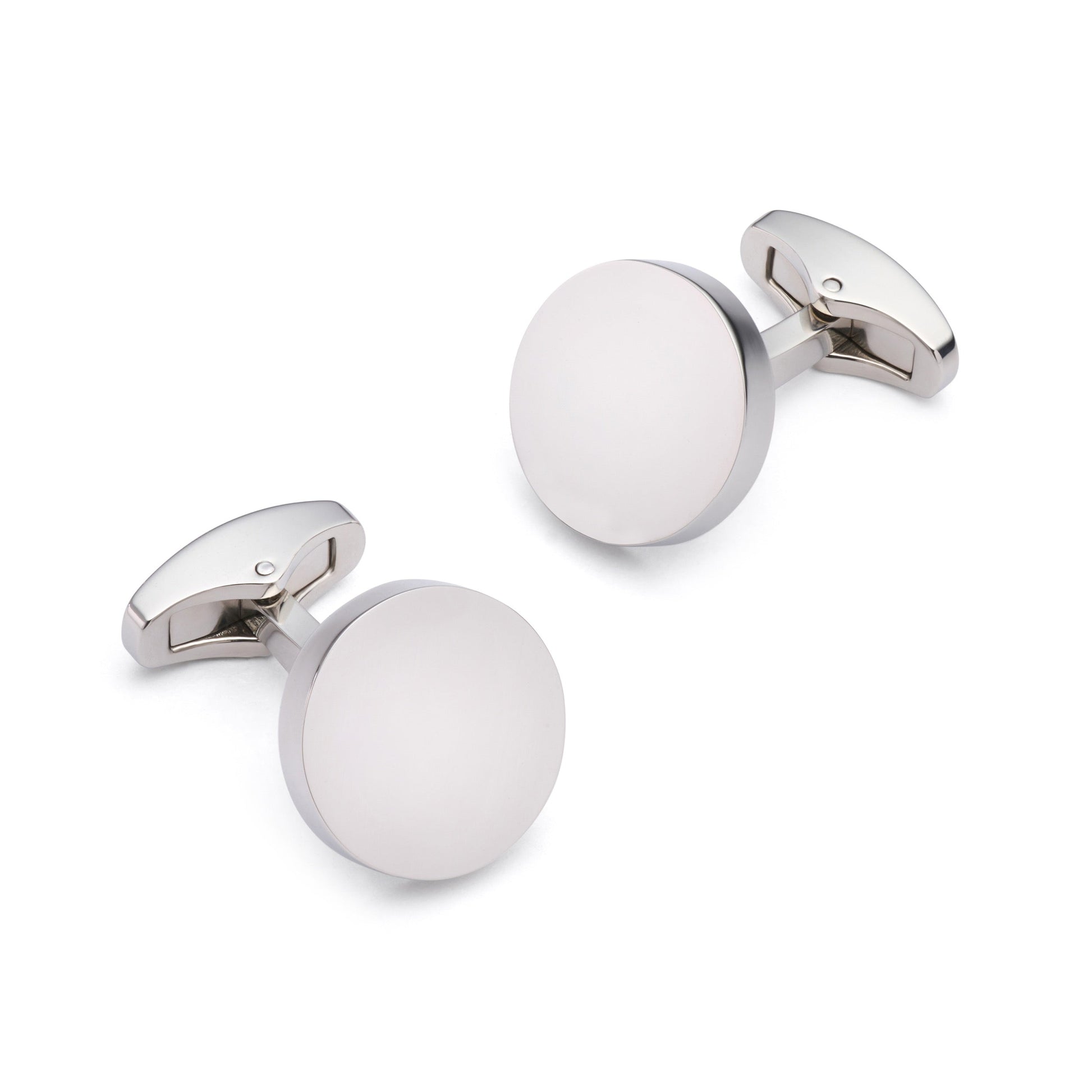 Round Silver Cufflinks