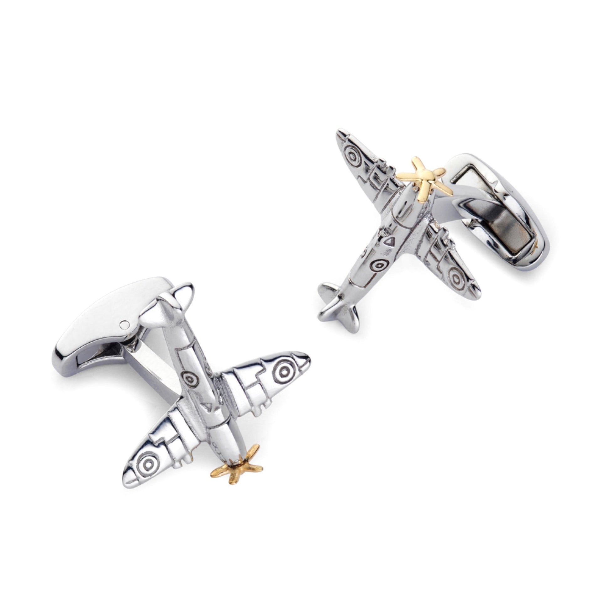 Spitfire Cufflinks with Rotating Propeller