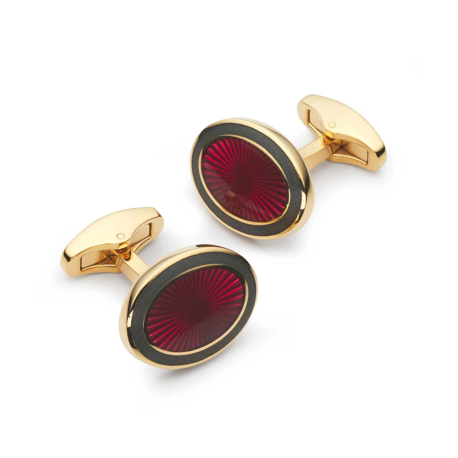 Sunburst Enamel Cufflinks in Wine