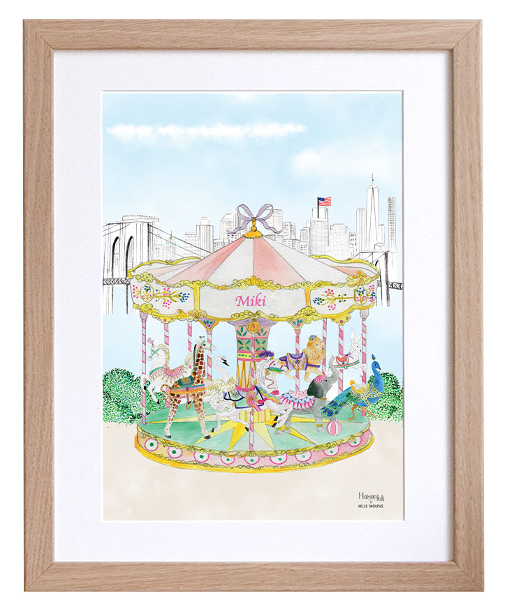 The Carousel of Brooklyn Print for Girls