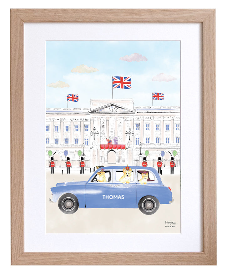 Blue Black London Cab Framed Print
