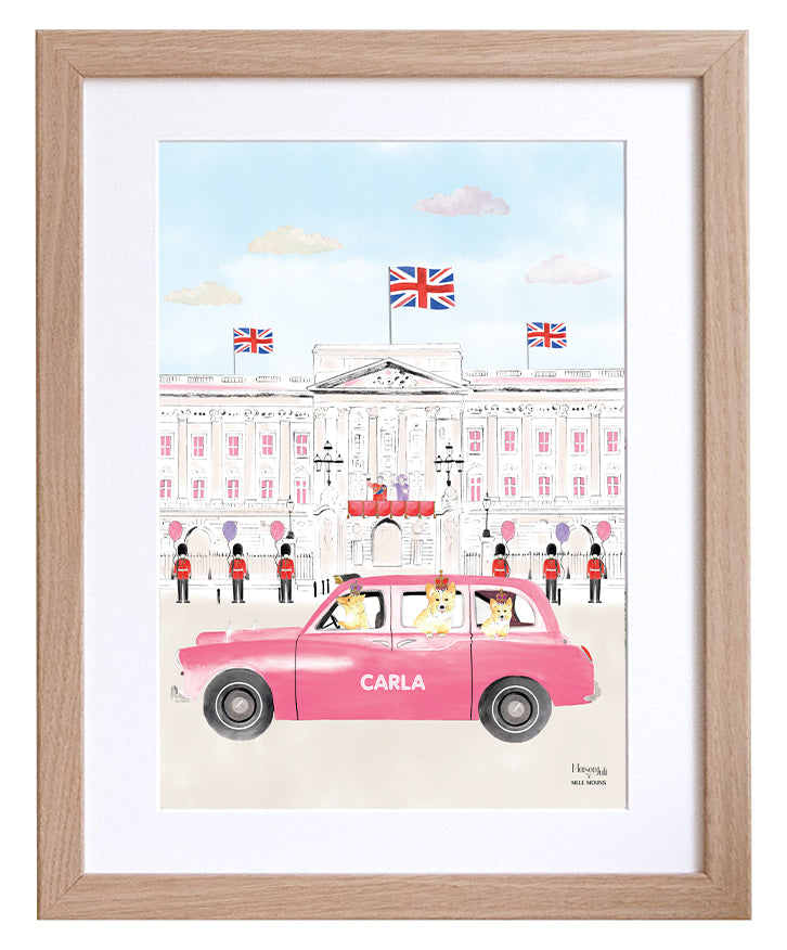 Pink Black Cab of London Print