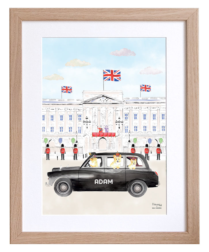 Black Cab of Buckingham Palace Framed Print for Boys