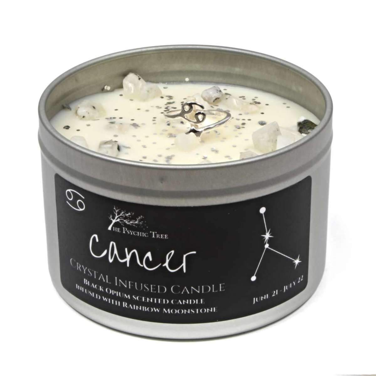 Cancer Zodiac Scented Candle with Crystal and Jewellery