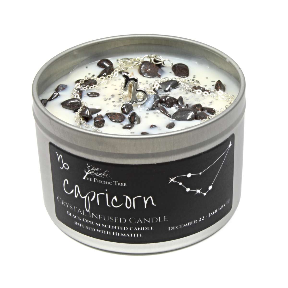 Capricorn Crystal and Jewellery Scented Zodiac Candle