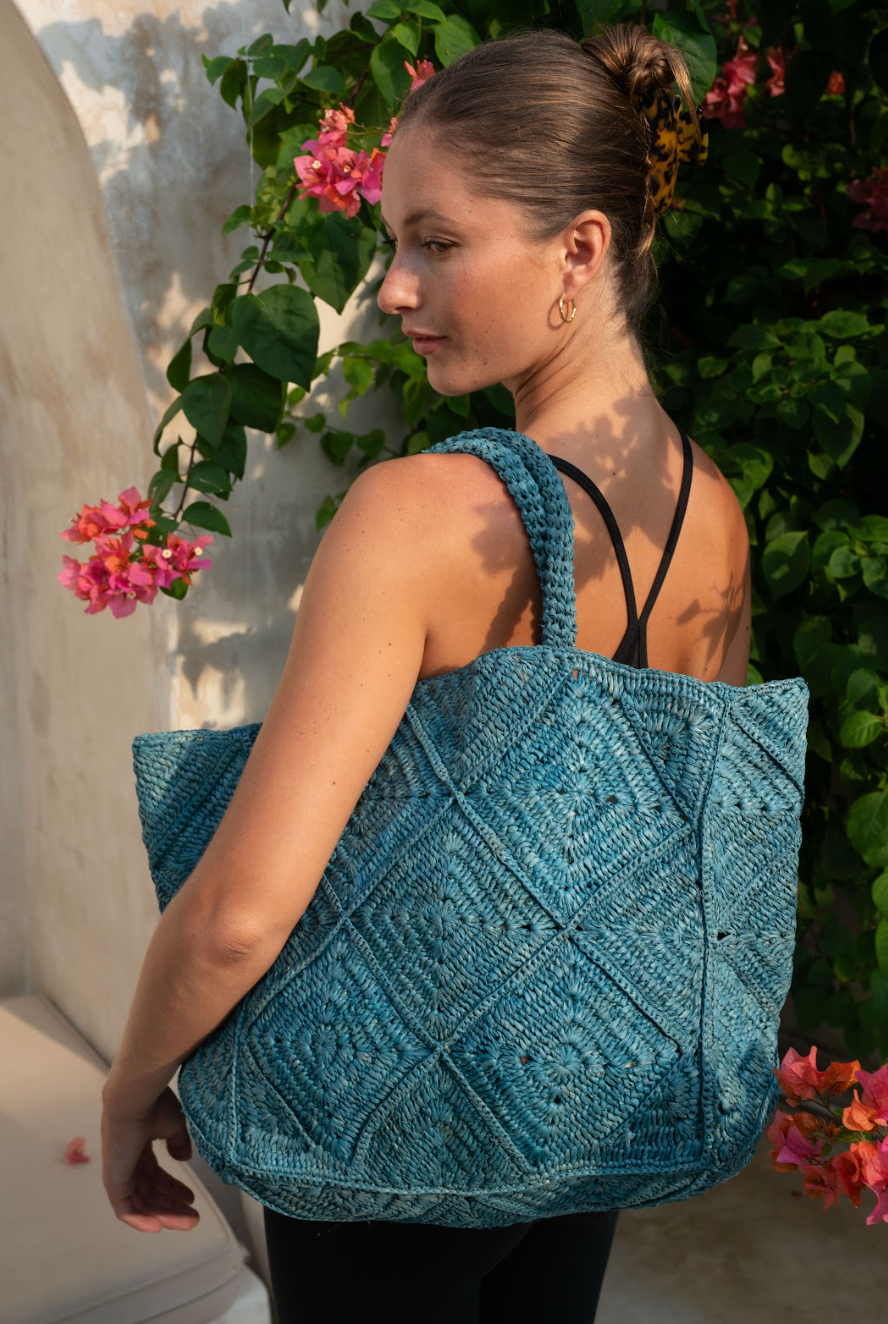 Nico Raffia Tote Bag