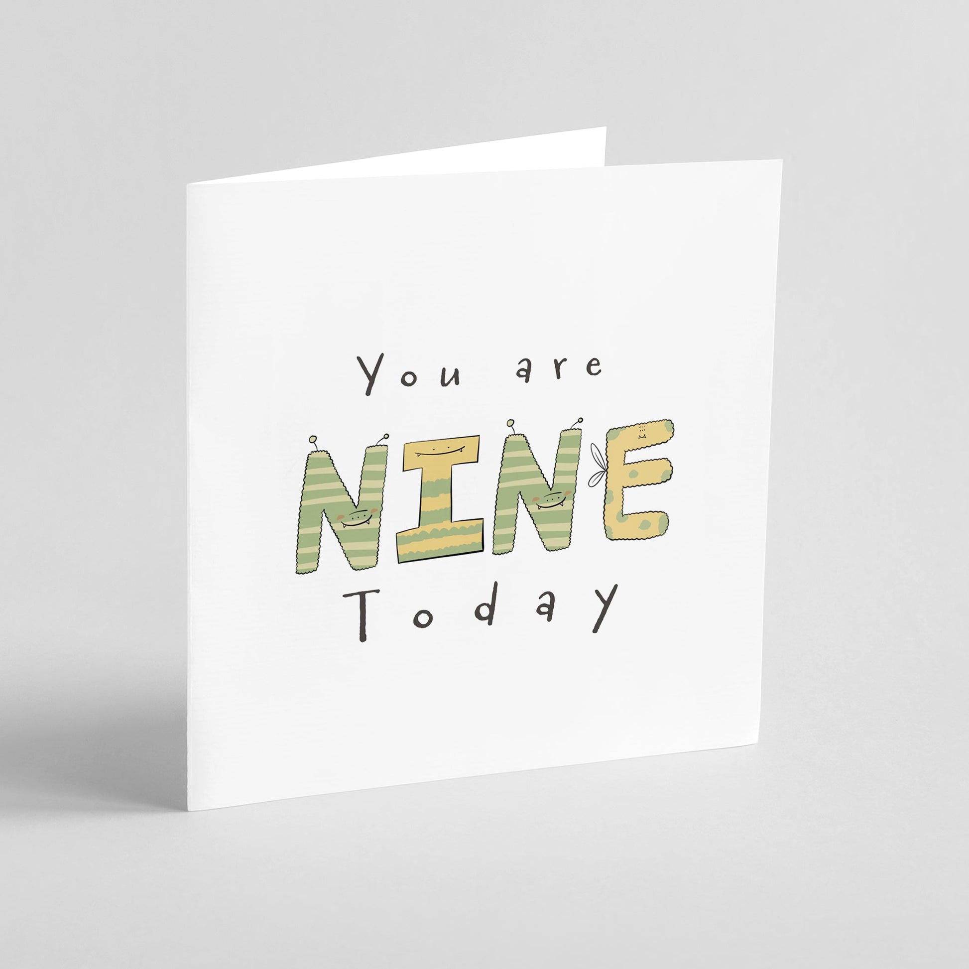 You Are 9 Today Fun Monster Milestone Birthday Card